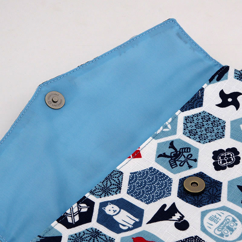 《ネコポス送料無料》【ショルダーストラップ対応】御朱印帳袋(御朱印帳ポーチ) /亀甲家紋和柄