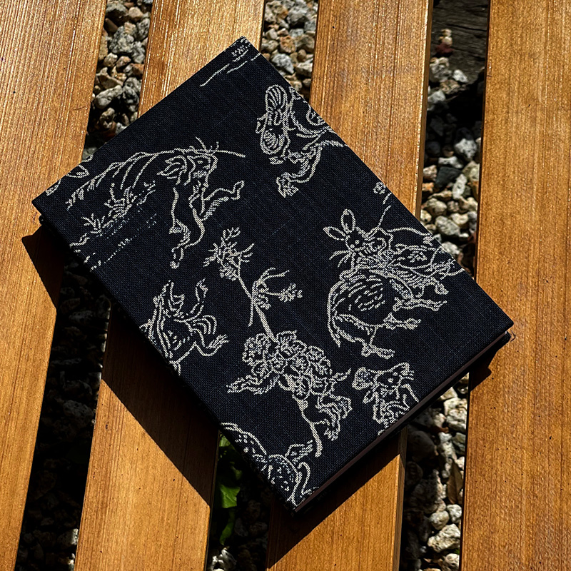 【三十三ヶ所納経帖】鳥獣戯画 ビニールカバー付 表題ラベル付 大判 蛇腹 /ネコポス送料無料