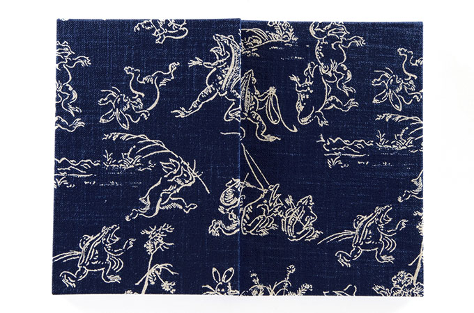 【三十三ヶ所納経帖】鳥獣戯画 ビニールカバー付 表題ラベル付 大判 蛇腹 /ネコポス送料無料