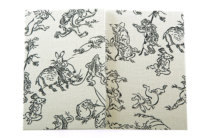 【三十三ヶ所納経帖】鳥獣戯画 ビニールカバー付 表題ラベル付 大判 蛇腹 /ネコポス送料無料
