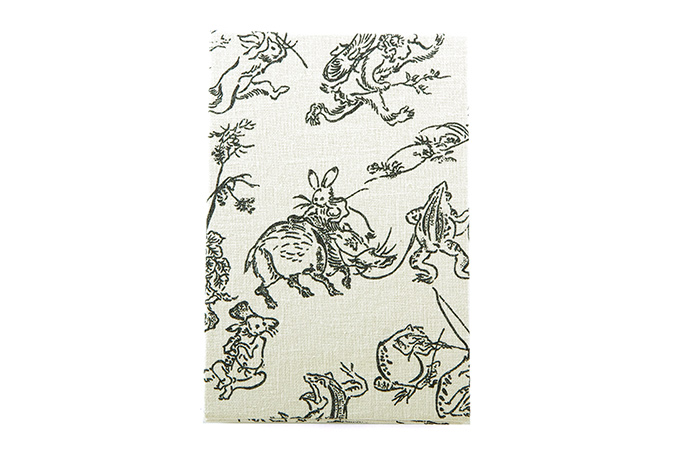 【三十三ヶ所納経帖】鳥獣戯画 ビニールカバー付 表題ラベル付 大判 蛇腹 /ネコポス送料無料