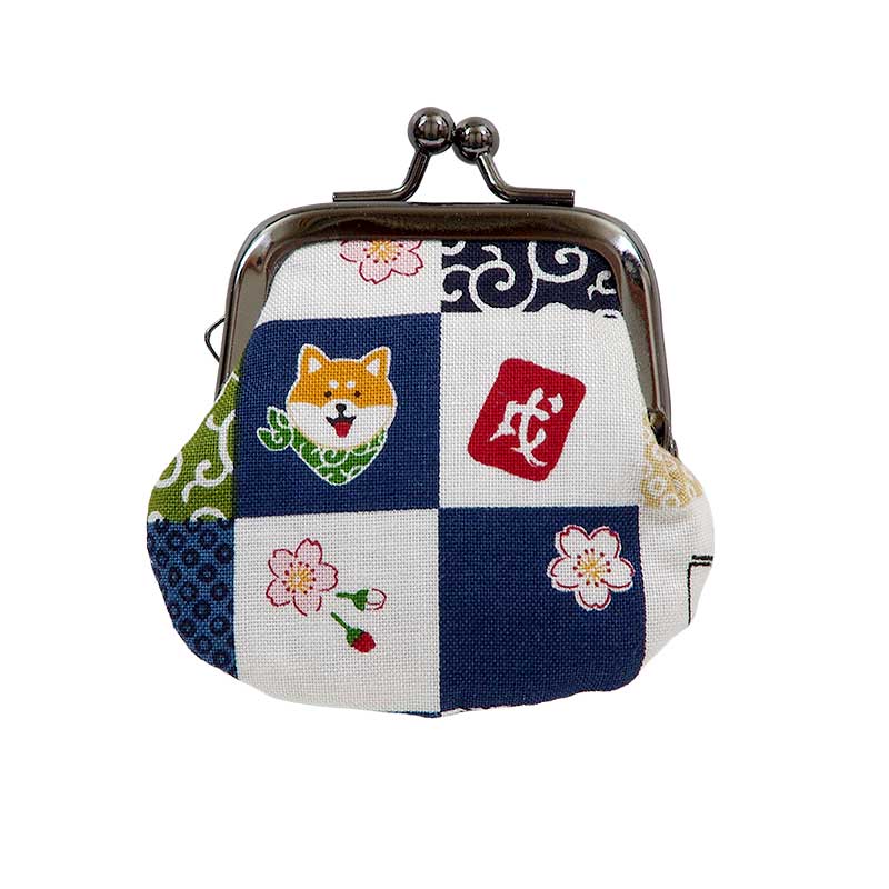 お賽銭用がま口/柴犬市松(赤/青)