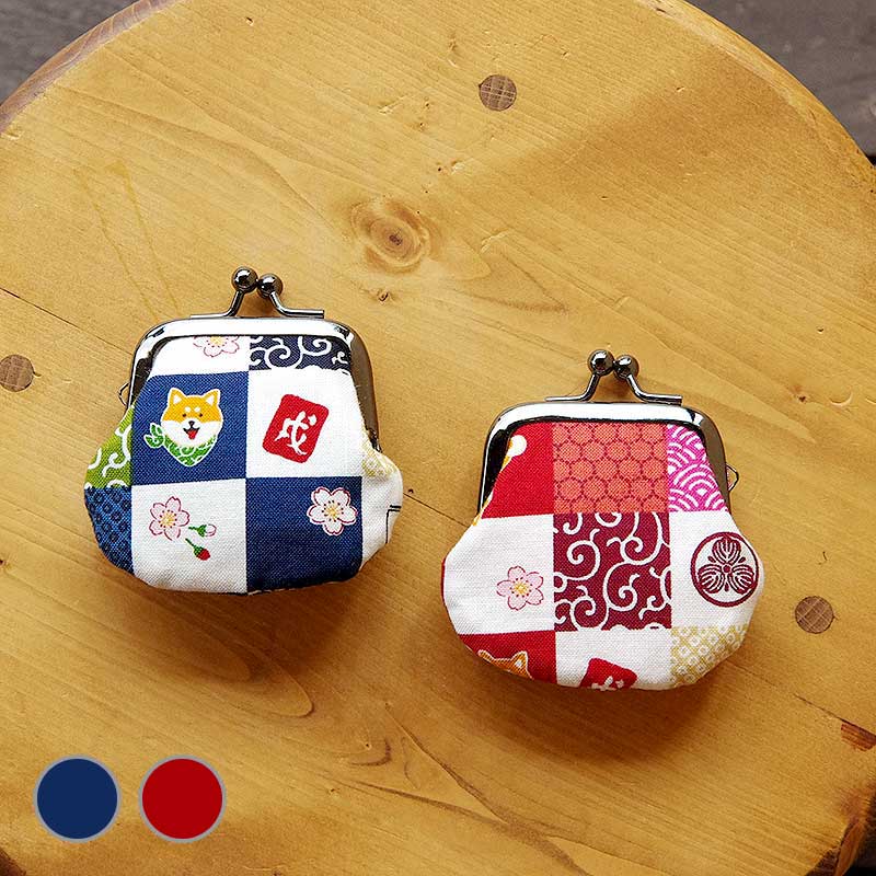 お賽銭用がま口/柴犬市松(赤/青)