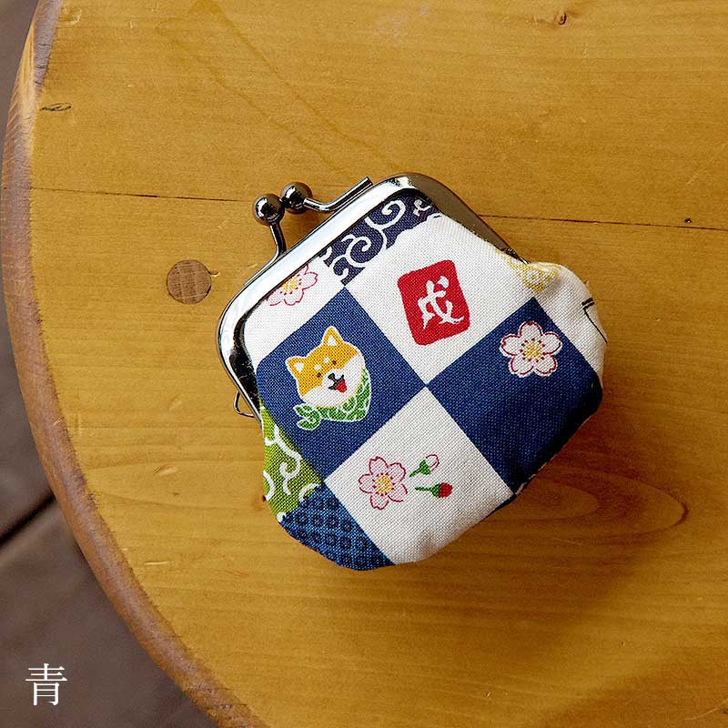 お賽銭用がま口/柴犬市松(赤/青)