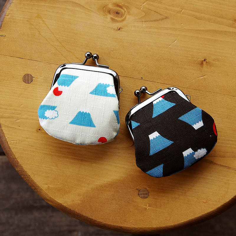 お賽銭用がま口/富士山(キナリ/黒)