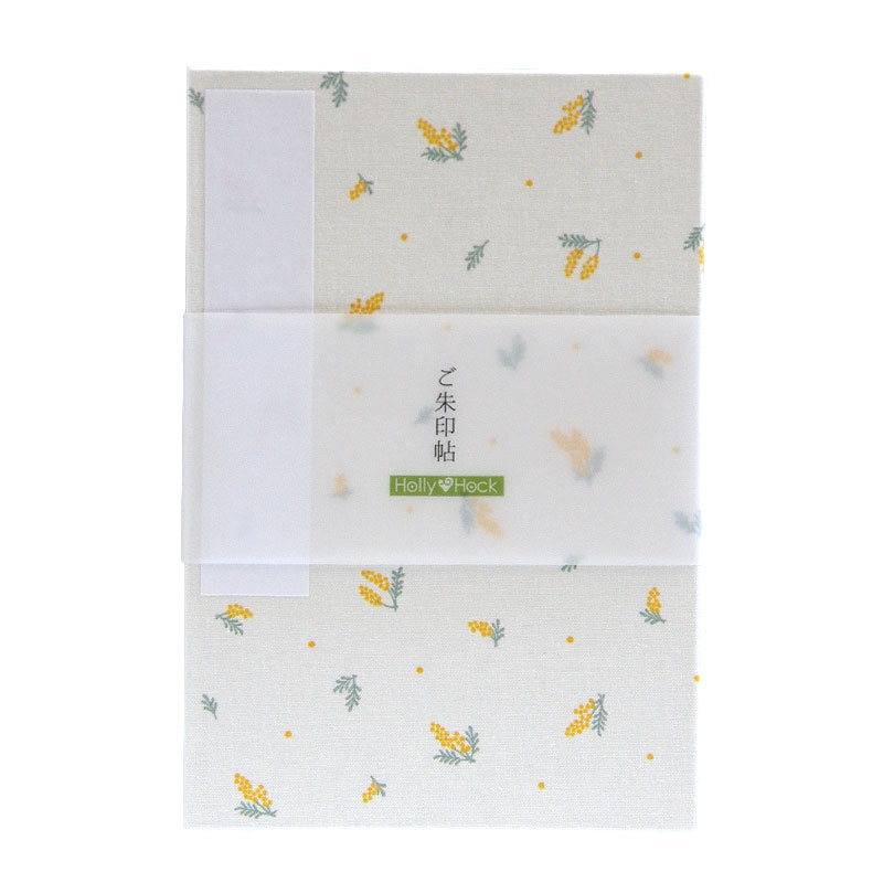 《ネコポス送料無料》 大判 御朱印帳(納経帳) ミニミモザ 蛇腹タイプ