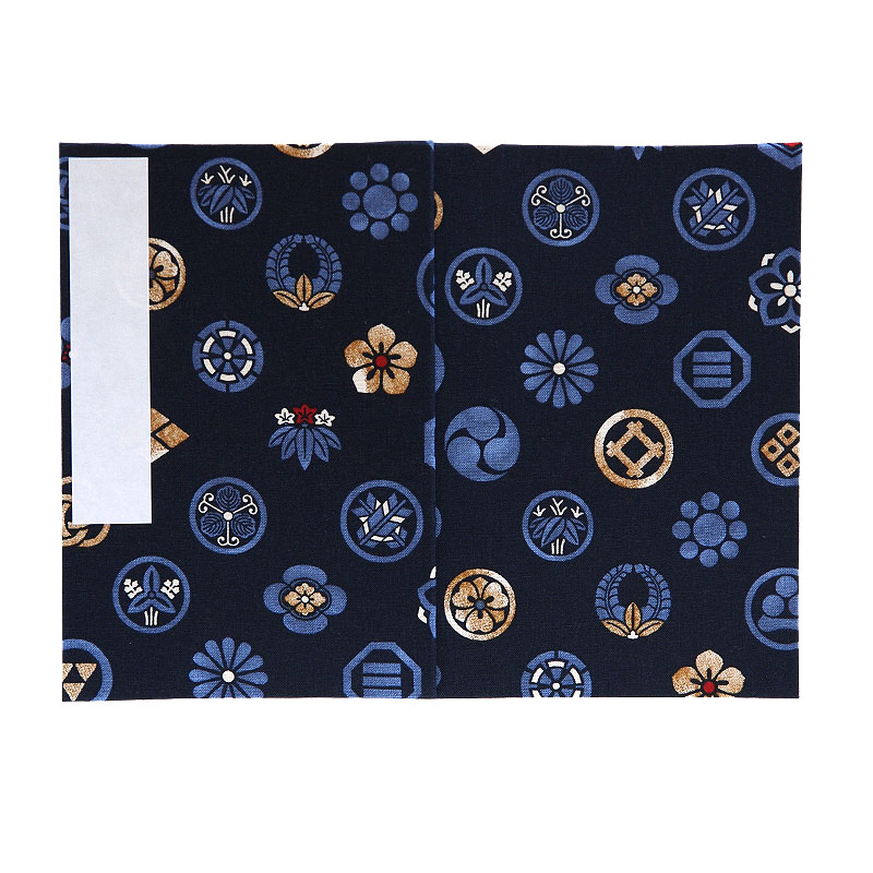 《ネコポス送料無料》 大判 御朱印帳(納経帳) 色付き家紋 蛇腹タイプ