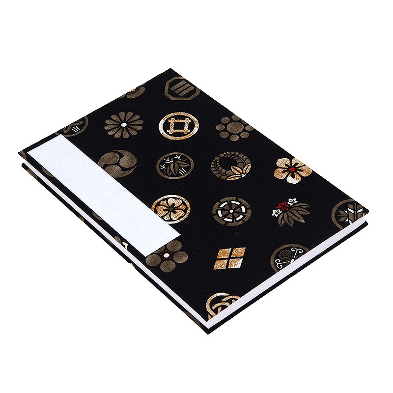 《ネコポス送料無料》 大判 御朱印帳(納経帳) 色付き家紋 蛇腹タイプ