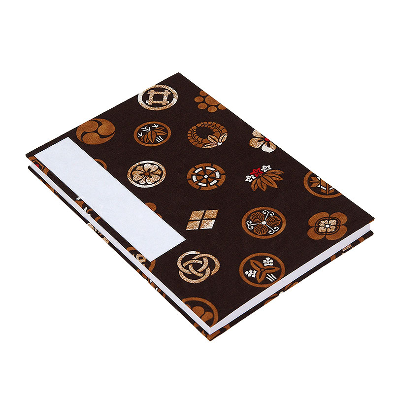 《ネコポス送料無料》 大判 御朱印帳(納経帳) 色付き家紋 蛇腹タイプ