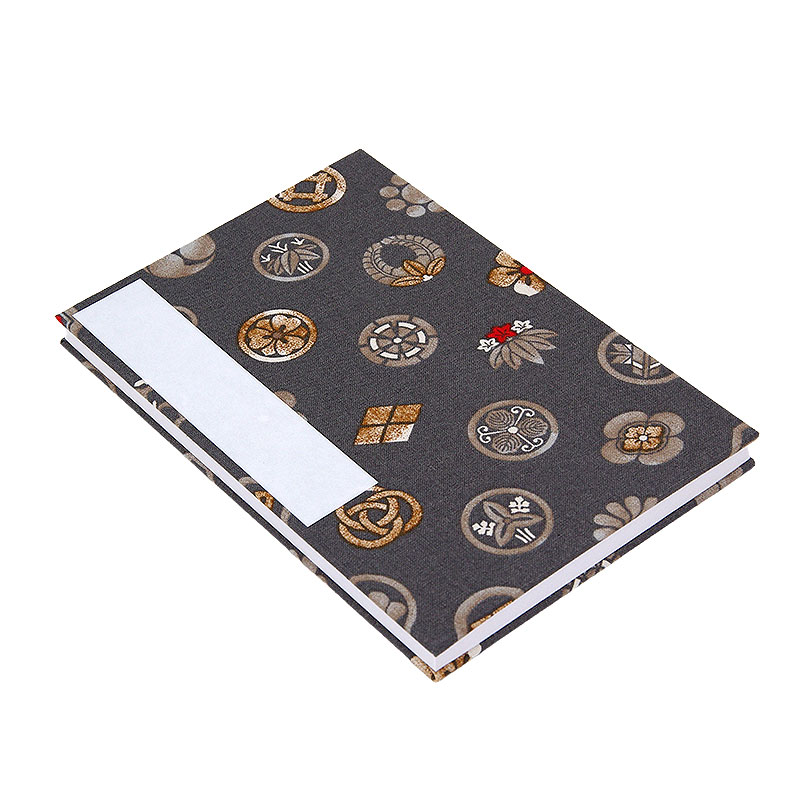 《ネコポス送料無料》 大判 御朱印帳(納経帳) 色付き家紋 蛇腹タイプ