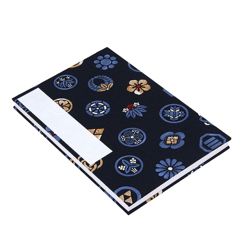 《ネコポス送料無料》 大判 御朱印帳(納経帳) 色付き家紋 蛇腹タイプ