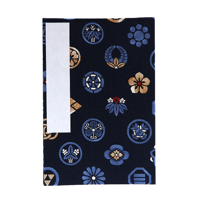 《ネコポス送料無料》 大判 御朱印帳(納経帳) 色付き家紋 蛇腹タイプ