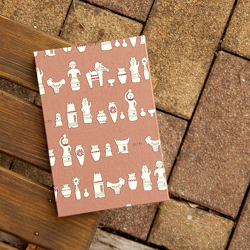 《ネコポス送料無料》 大判 御朱印帳(納経帳) はにわ(ブルー/ブラウン) 蛇腹タイプ