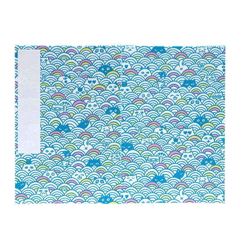 《ネコポス送料無料》 大判 御朱印帳(納経帳) 青海波猫かくれんぼ 3色 蛇腹タイプ