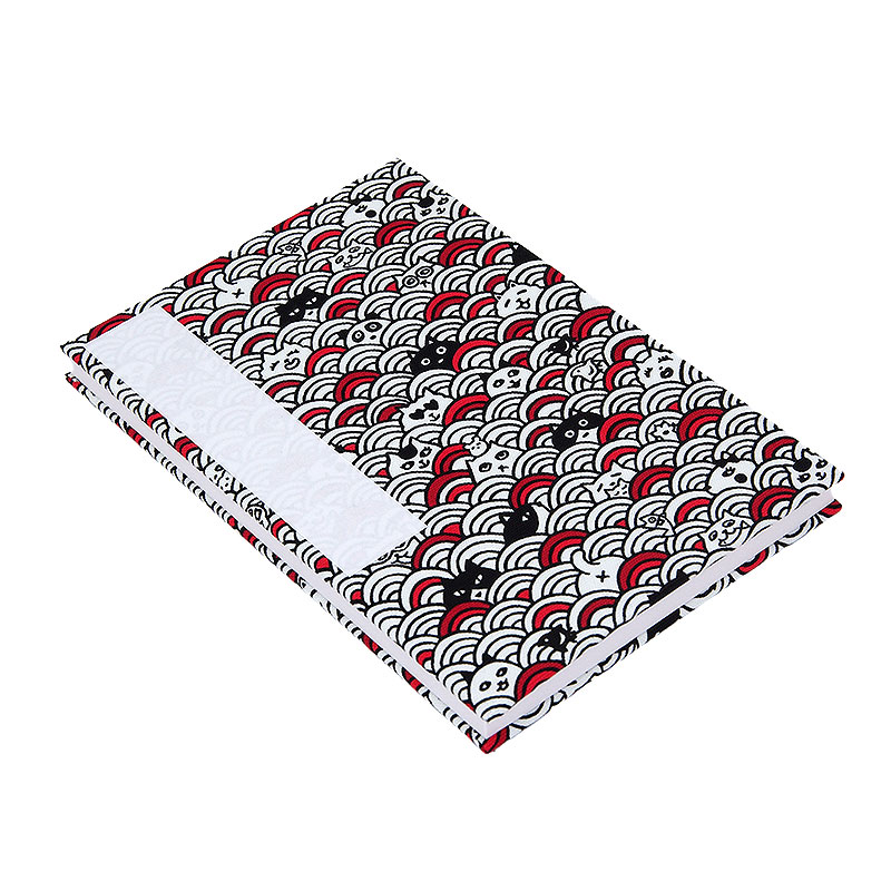 《ネコポス送料無料》 大判 御朱印帳(納経帳) 青海波猫かくれんぼ 3色 蛇腹タイプ