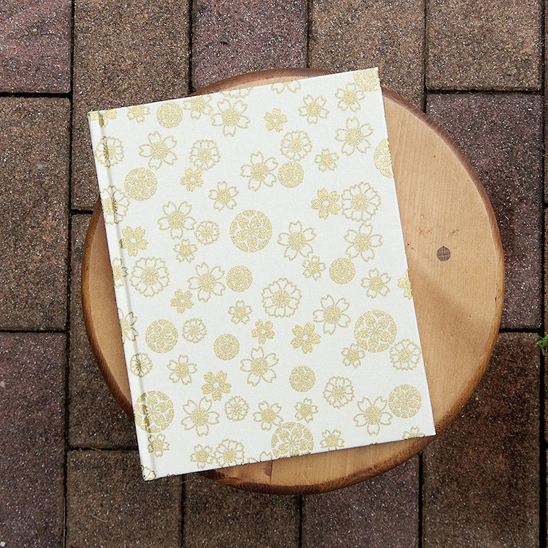 《ネコポス送料無料》【書置き御朱印専用】御朱印ホルダー/こがね和桜(紫/白)