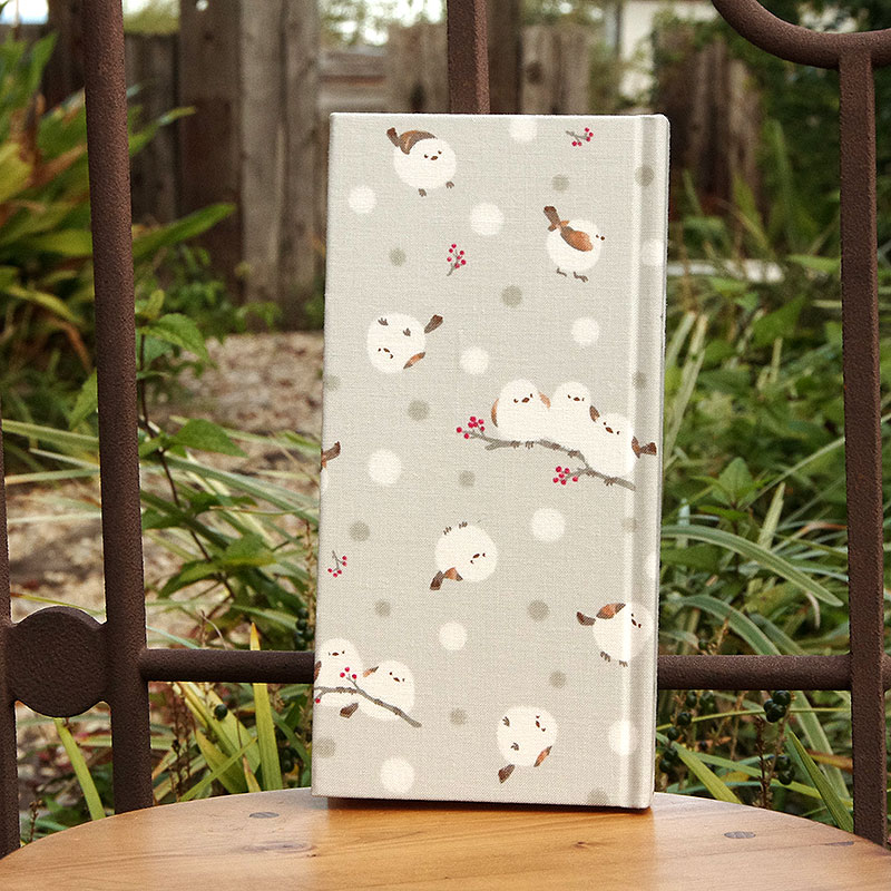 《ネコポス送料無料》 おみくじ帖/おみくじ帳 シマエナガと赤い実(グレー/水色/ピンク)