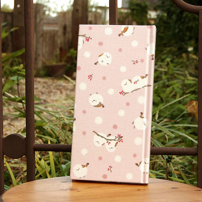 《ネコポス送料無料》 おみくじ帖/おみくじ帳 シマエナガと赤い実(グレー/水色/ピンク)