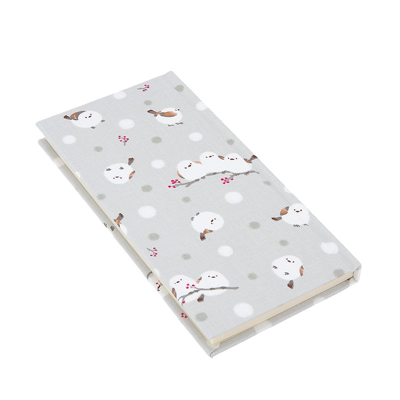 《ネコポス送料無料》 おみくじ帖/おみくじ帳 シマエナガと赤い実(グレー/水色/ピンク)