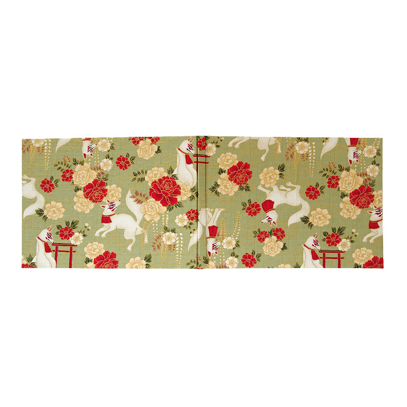 《ネコポス送料無料》 書き置き御朱印専用/見開きサイズ御朱印ホルダー/稲荷きつね(赤/若草/カラシ)