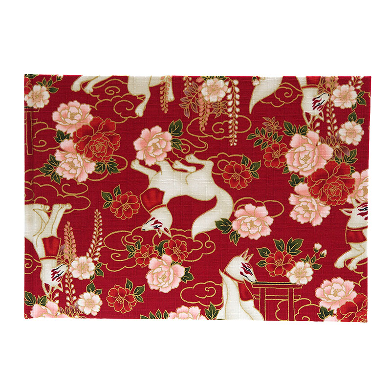 《ネコポス送料無料》 書き置き御朱印専用/見開きサイズ御朱印ホルダー/稲荷きつね(赤/若草/カラシ)