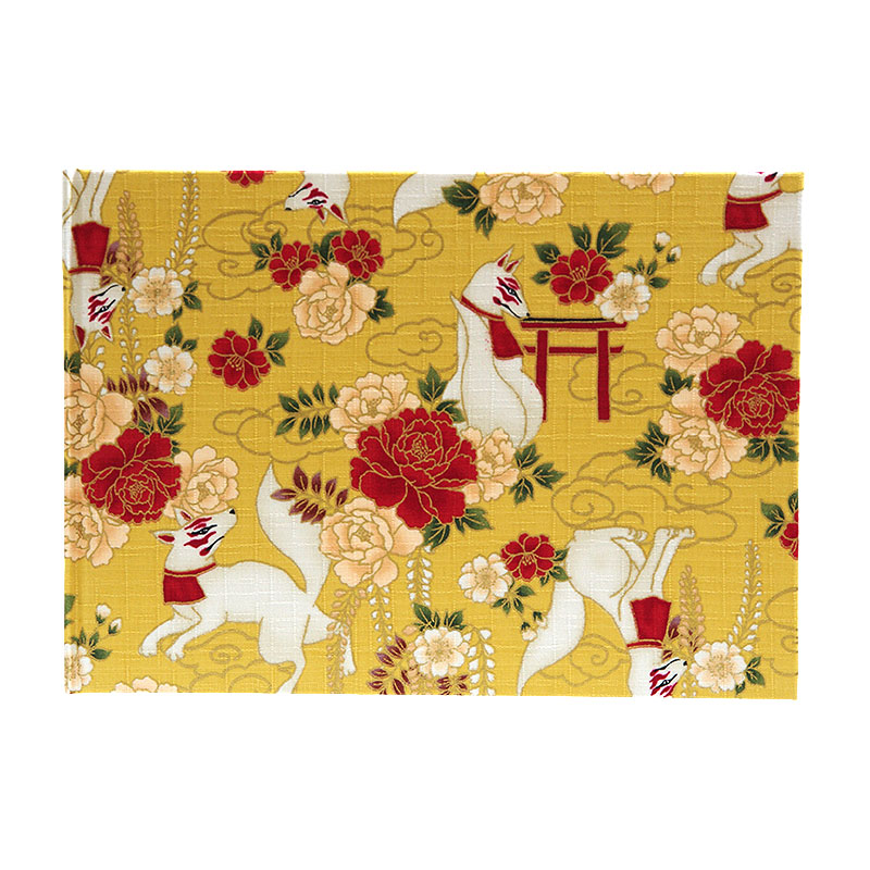 《ネコポス送料無料》 書き置き御朱印専用/見開きサイズ御朱印ホルダー/稲荷きつね(赤/若草/カラシ)