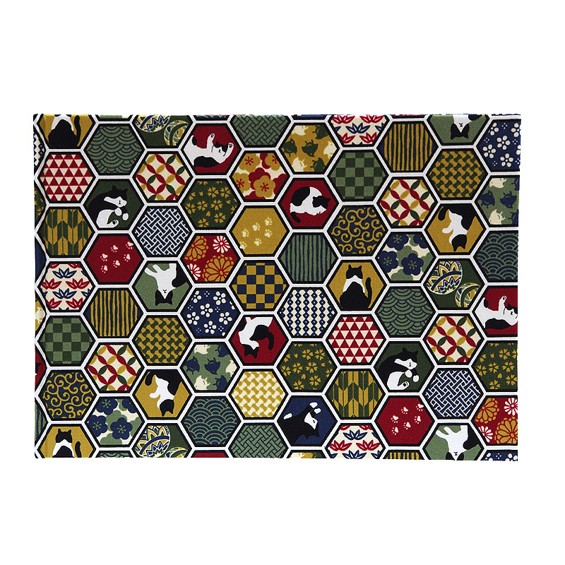 《ネコポス送料無料》 書き置き御朱印専用/見開きサイズ御朱印ホルダー/ハチワレ猫と亀甲伝統文様