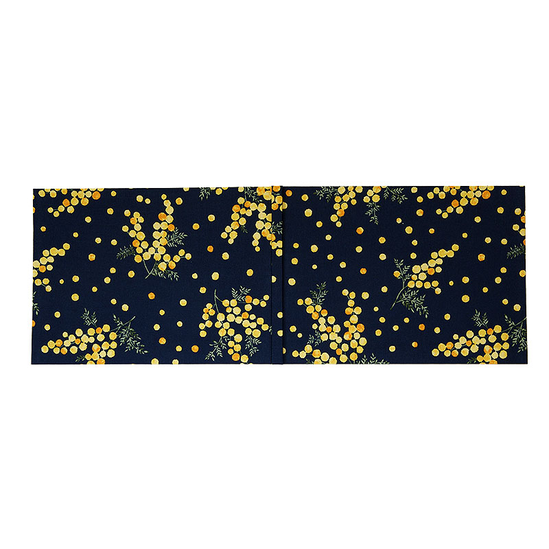 《ネコポス送料無料》 書き置き御朱印専用/見開きサイズ御朱印ホルダー/水彩風ミモザ(白/紺)