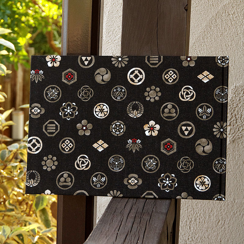 《ネコポス送料無料》 書き置き御朱印専用/見開きサイズ御朱印ホルダー/色付き家紋