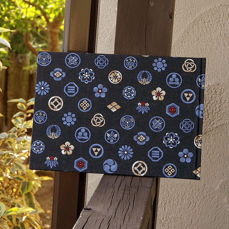 《ネコポス送料無料》 書き置き御朱印専用/見開きサイズ御朱印ホルダー/色付き家紋