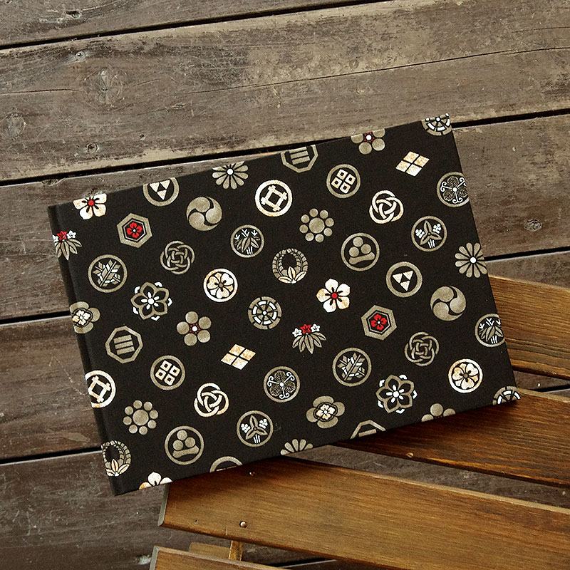 《ネコポス送料無料》 書き置き御朱印専用/見開きサイズ御朱印ホルダー/色付き家紋