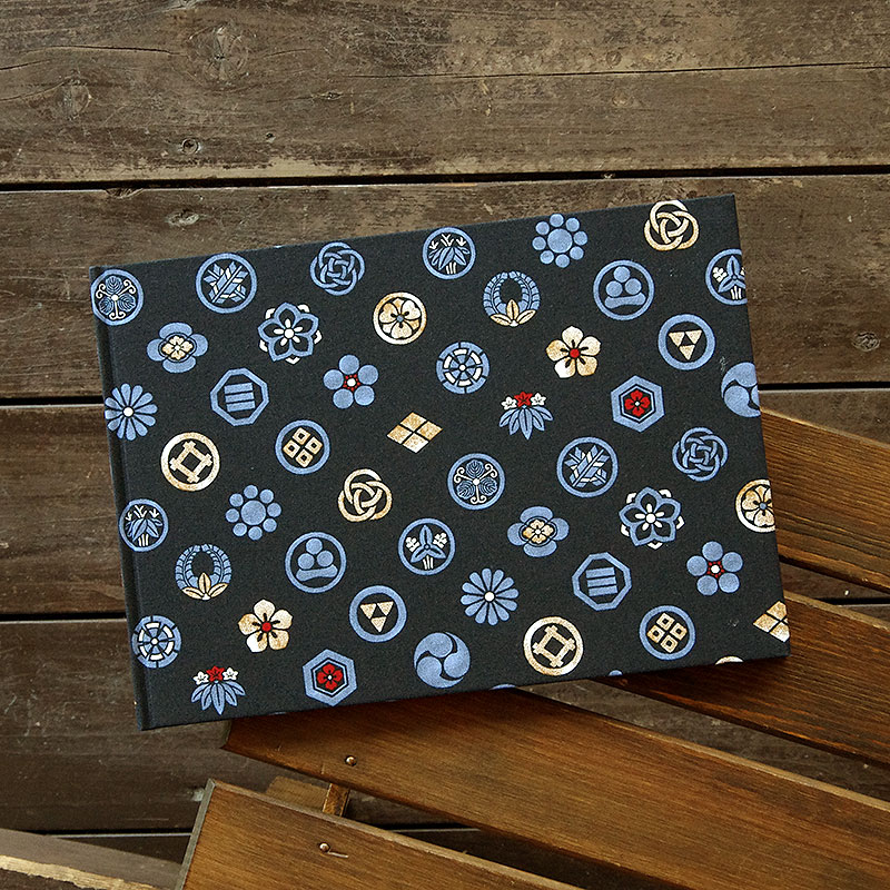 《ネコポス送料無料》 書き置き御朱印専用/見開きサイズ御朱印ホルダー/色付き家紋