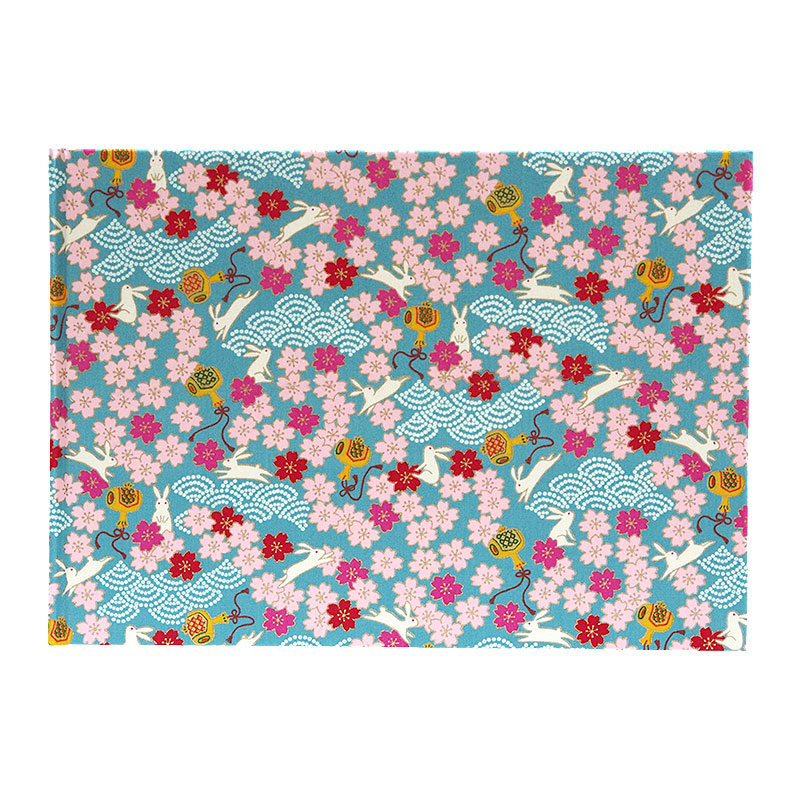 《ネコポス送料無料》 書き置き御朱印専用/見開きサイズ御朱印ホルダー/出雲うさぎ(キナリ/水色)