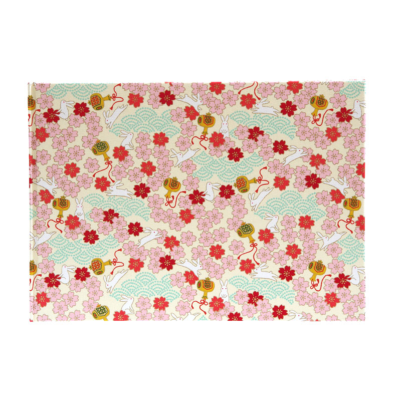 《ネコポス送料無料》 書き置き御朱印専用/見開きサイズ御朱印ホルダー/出雲うさぎ(キナリ/水色)