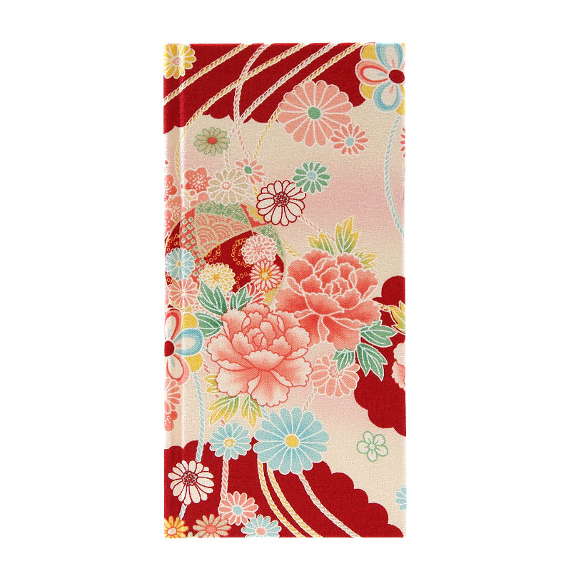 《ネコポス送料無料》 おみくじ帖/おみくじ帳 楊貴牡丹(赤/ピンク) 手帳 縁起 アルバム ノート 手帳 集め 収集 かわいい 貼る