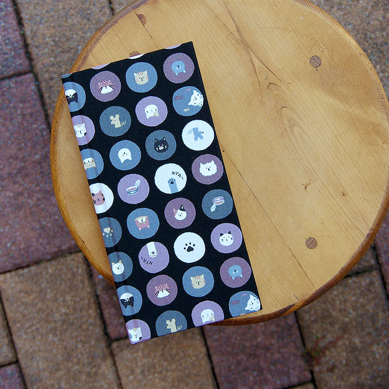 《ネコポス送料無料》 おみくじ帳/おみくじ帖　水玉猫さん(キナリ/水色)手帳 縁起 アルバム ノート 手帳 集め 収集 かっこいい 貼る