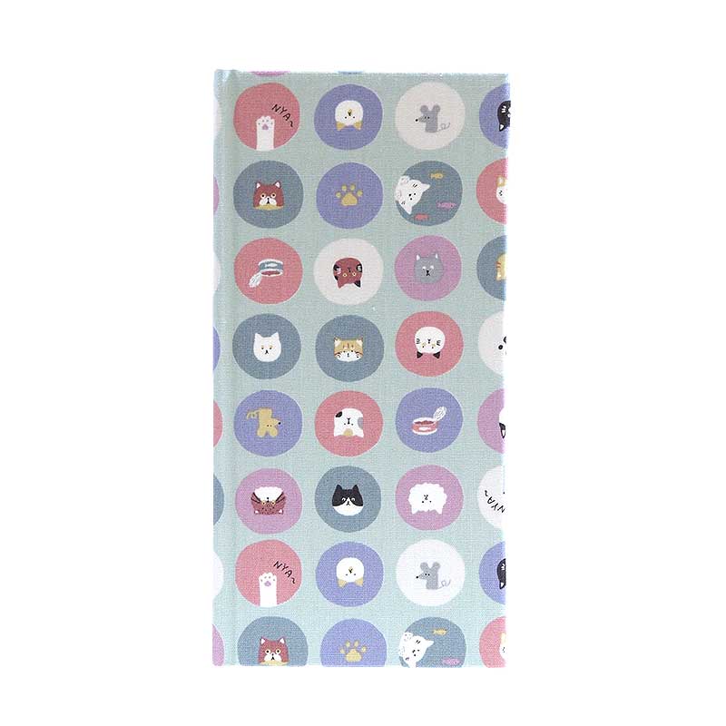 《ネコポス送料無料》 おみくじ帳/おみくじ帖　水玉猫さん(キナリ/水色)手帳 縁起 アルバム ノート 手帳 集め 収集 かっこいい 貼る