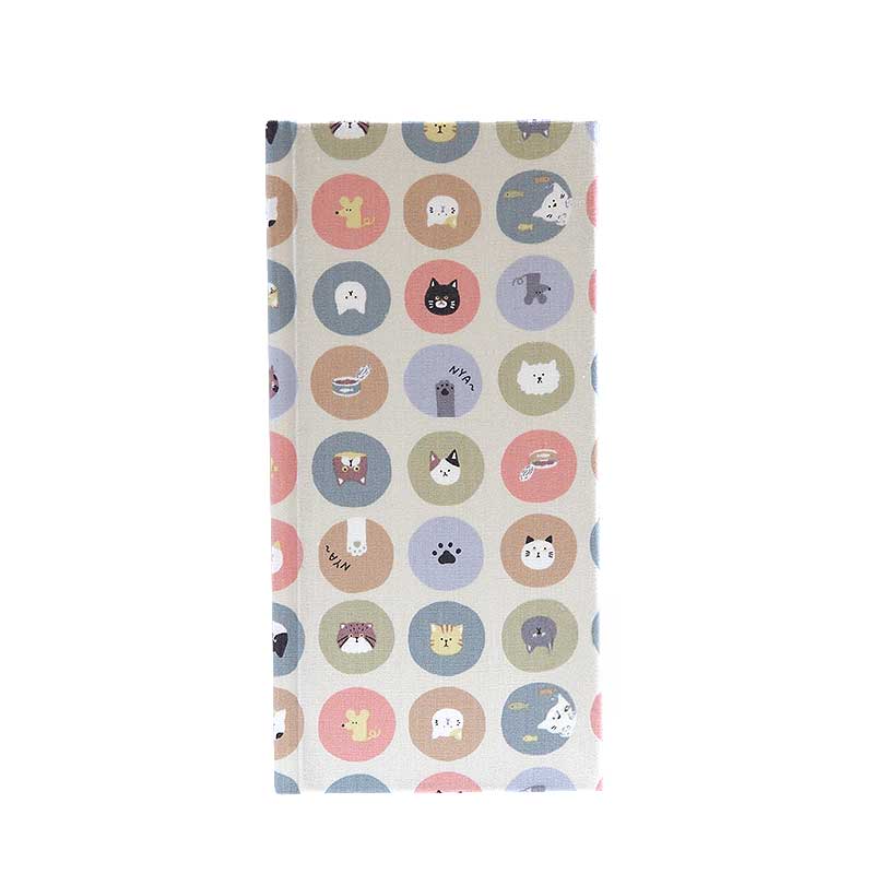 《ネコポス送料無料》 おみくじ帳/おみくじ帖　水玉猫さん(キナリ/水色)手帳 縁起 アルバム ノート 手帳 集め 収集 かっこいい 貼る