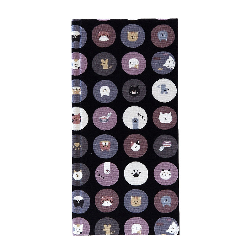 《ネコポス送料無料》 おみくじ帳/おみくじ帖　水玉猫さん(キナリ/水色)手帳 縁起 アルバム ノート 手帳 集め 収集 かっこいい 貼る