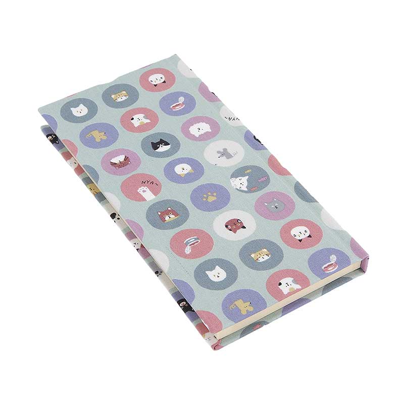 《ネコポス送料無料》 おみくじ帳/おみくじ帖　水玉猫さん(キナリ/水色)手帳 縁起 アルバム ノート 手帳 集め 収集 かっこいい 貼る