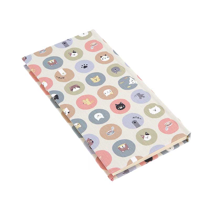 《ネコポス送料無料》 おみくじ帳/おみくじ帖　水玉猫さん(キナリ/水色)手帳 縁起 アルバム ノート 手帳 集め 収集 かっこいい 貼る