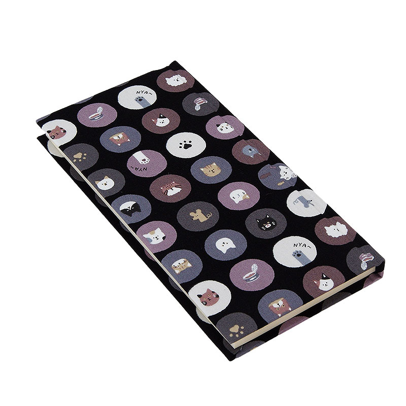 《ネコポス送料無料》 おみくじ帳/おみくじ帖　水玉猫さん(キナリ/水色)手帳 縁起 アルバム ノート 手帳 集め 収集 かっこいい 貼る