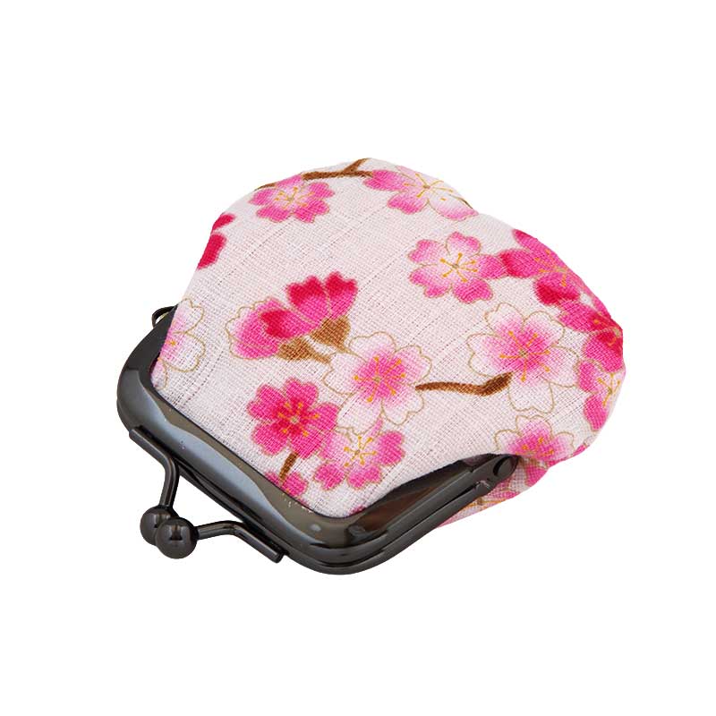 お賽銭用がま口財布/ 桜雲(紺/キナリ)