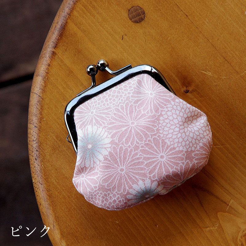 お賽銭用がま口/ 白菊(ピンク/薄紫)