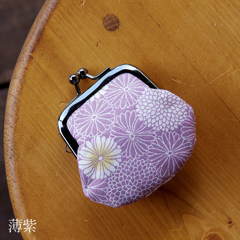 お賽銭用がま口/ 白菊(ピンク/薄紫)