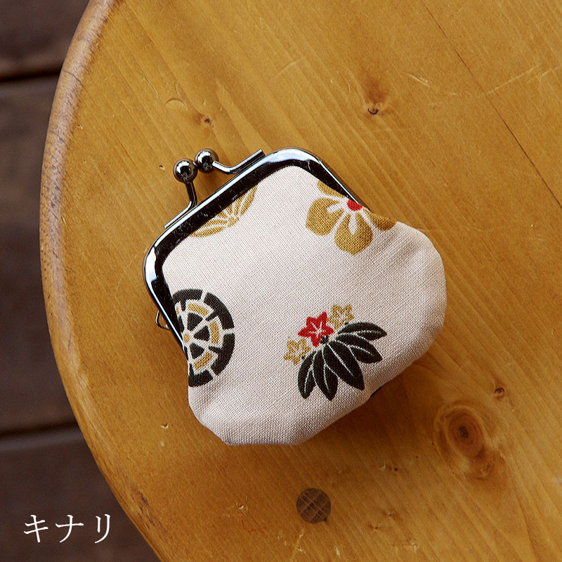  お賽銭用がま口/ 色付き家紋(黒/キナリ)