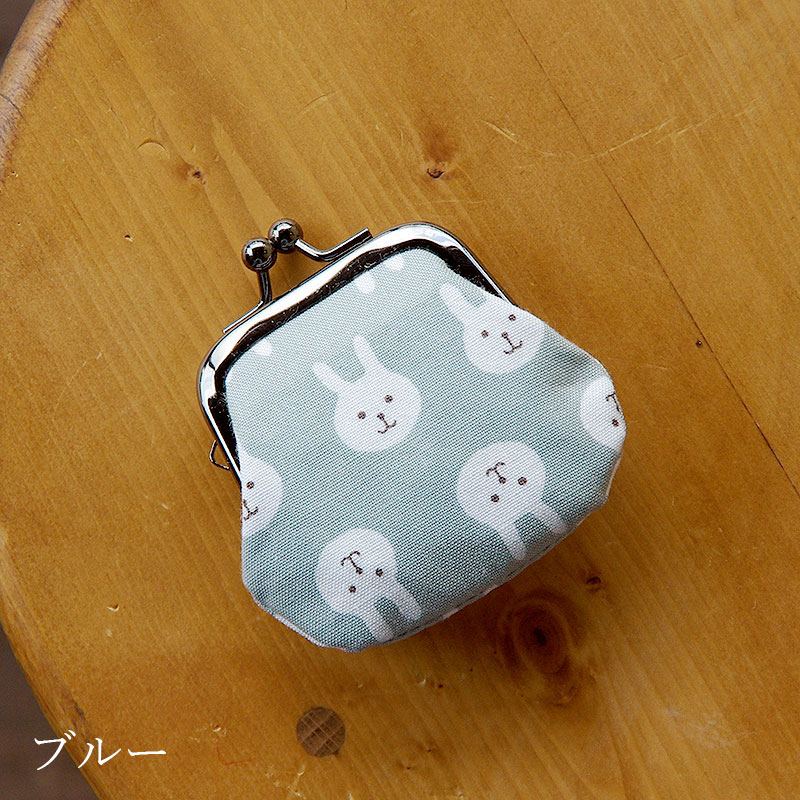 お賽銭用がま口/ うさぎ顔(ブルー/ピンク)