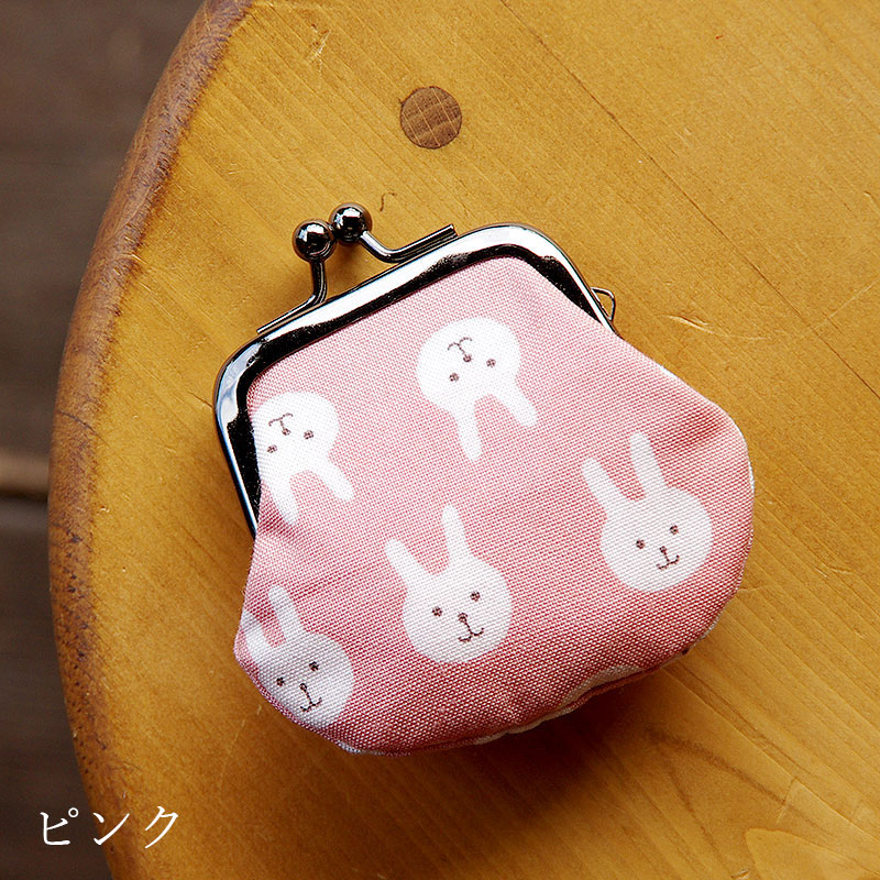 お賽銭用がま口/ うさぎ顔(ブルー/ピンク)