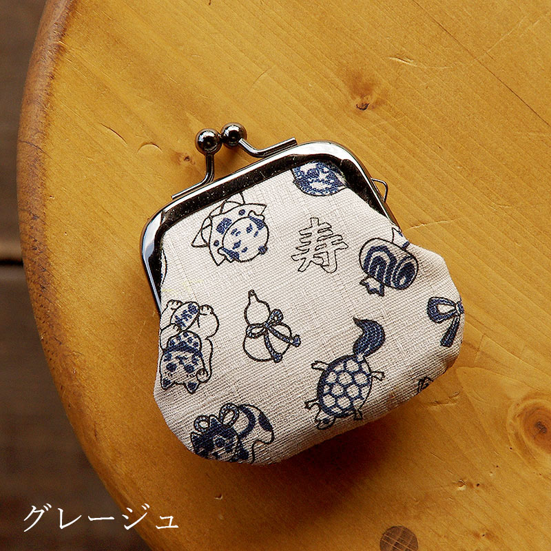 お賽銭用がま口/JAPAN(紺/グレージュ/カラシ)