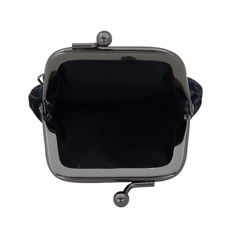 お賽銭用がま口/亀甲花菱(黒)